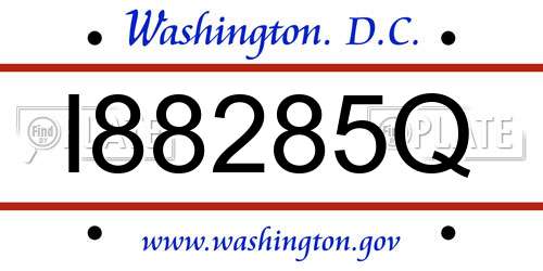 I88285Q District Of Columbia License Plate