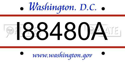 I88480A District Of Columbia License Plate