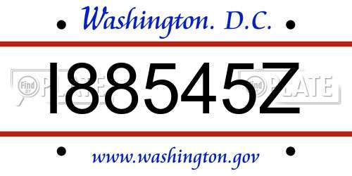 I88545Z District Of Columbia License Plate