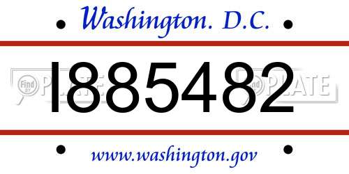 I885482 District Of Columbia License Plate