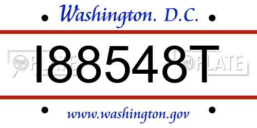 I88548T District Of Columbia License Plate