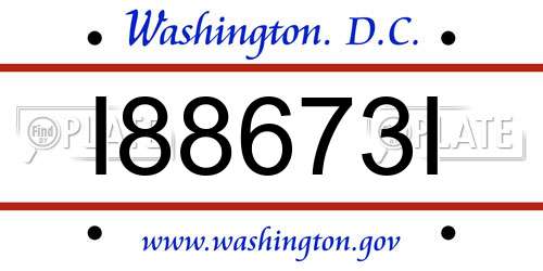 I88673I District Of Columbia License Plate