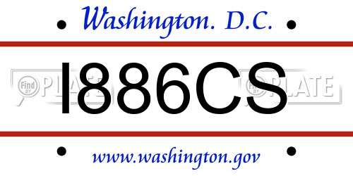 I886CS District Of Columbia License Plate