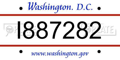 I887282 District Of Columbia License Plate