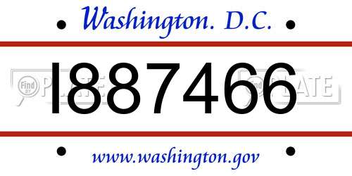 I887466 District Of Columbia License Plate