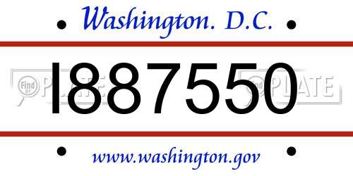 I887550 District Of Columbia License Plate