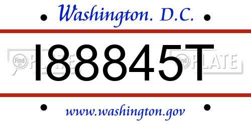 I88845T District Of Columbia License Plate