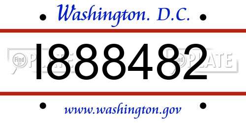 I888482 District Of Columbia License Plate