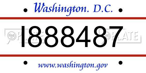 I888487 District Of Columbia License Plate
