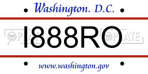 I888RO District Of Columbia License Plate