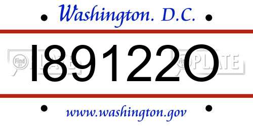 I89122O District Of Columbia License Plate