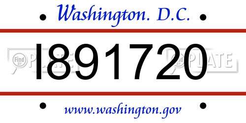 I891720 District Of Columbia License Plate