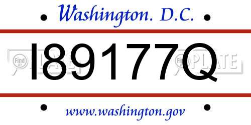 I89177Q District Of Columbia License Plate
