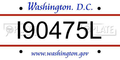 I90475L District Of Columbia License Plate
