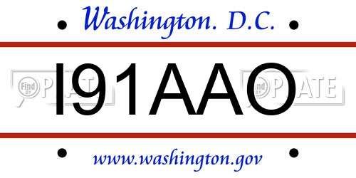 I91AAO District Of Columbia License Plate