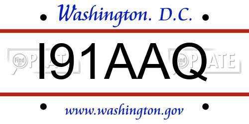 I91AAQ District Of Columbia License Plate