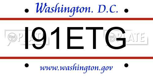I91ETG District Of Columbia License Plate