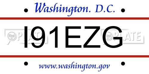 I91EZG District Of Columbia License Plate