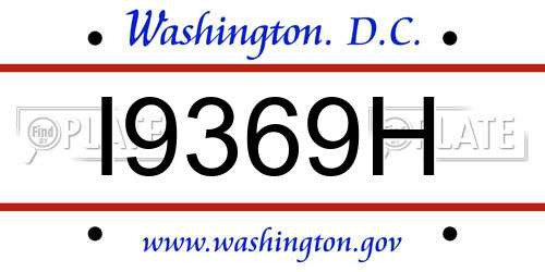 I9369H District Of Columbia License Plate