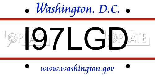 I97LGD District Of Columbia License Plate