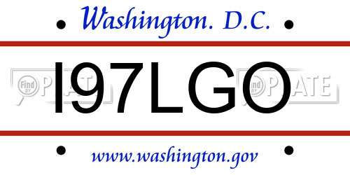 I97LGO District Of Columbia License Plate