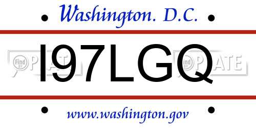 I97LGQ District Of Columbia License Plate