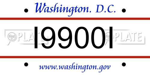 I9900I District Of Columbia License Plate