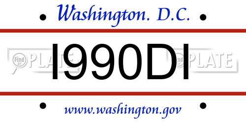 I990DI District Of Columbia License Plate