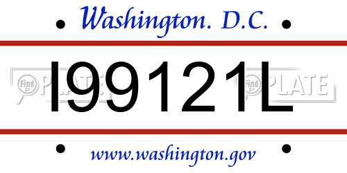 I99121L District Of Columbia License Plate