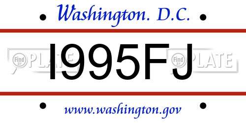 I995FJ District Of Columbia License Plate