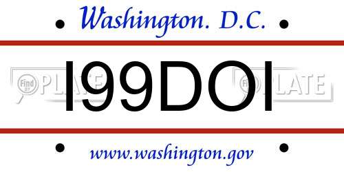 I99DOI District Of Columbia License Plate