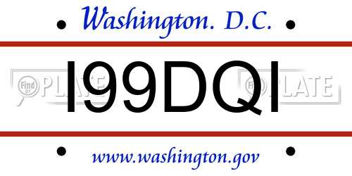 I99DQI District Of Columbia License Plate