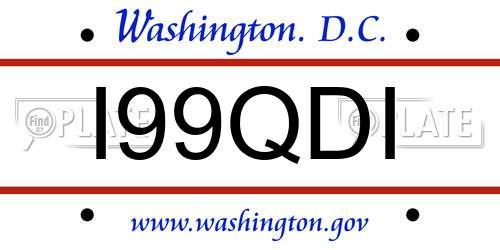 I99QDI District Of Columbia License Plate