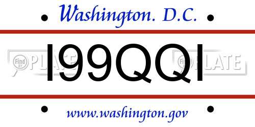I99QQI District Of Columbia License Plate