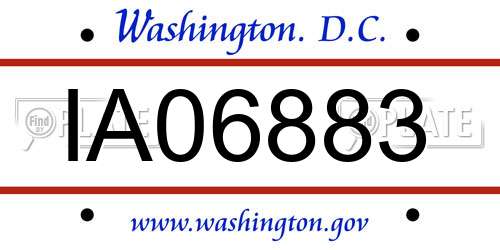 IA06883 District Of Columbia License Plate