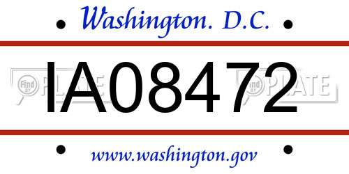 IA08472 District Of Columbia License Plate
