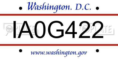 IA0G422 District Of Columbia License Plate