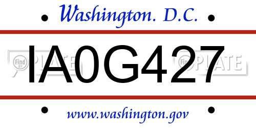 IA0G427 District Of Columbia License Plate