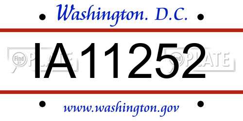 IA11252 District Of Columbia License Plate