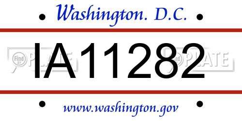 IA11282 District Of Columbia License Plate