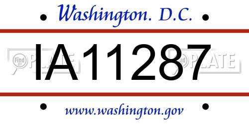 IA11287 District Of Columbia License Plate