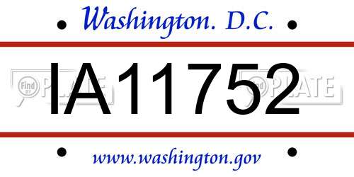IA11752 District Of Columbia License Plate