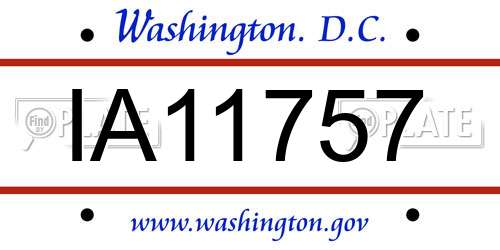 IA11757 District Of Columbia License Plate