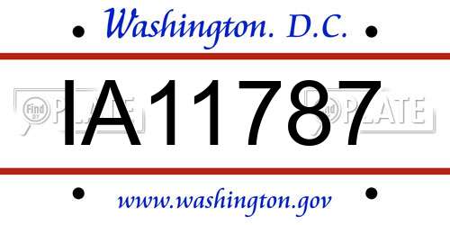 IA11787 District Of Columbia License Plate