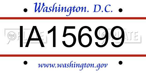 IA15699 District Of Columbia License Plate