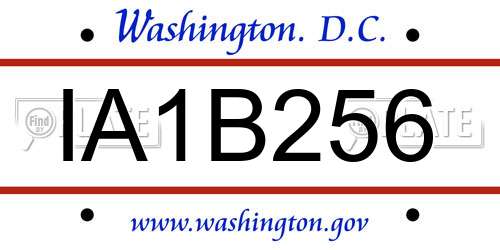 IA1B256 District Of Columbia License Plate