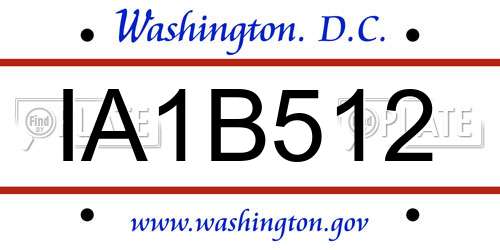 IA1B512 District Of Columbia License Plate