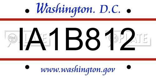 IA1B812 District Of Columbia License Plate
