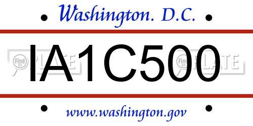 IA1C500 District Of Columbia License Plate