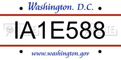 IA1E588 District Of Columbia License Plate